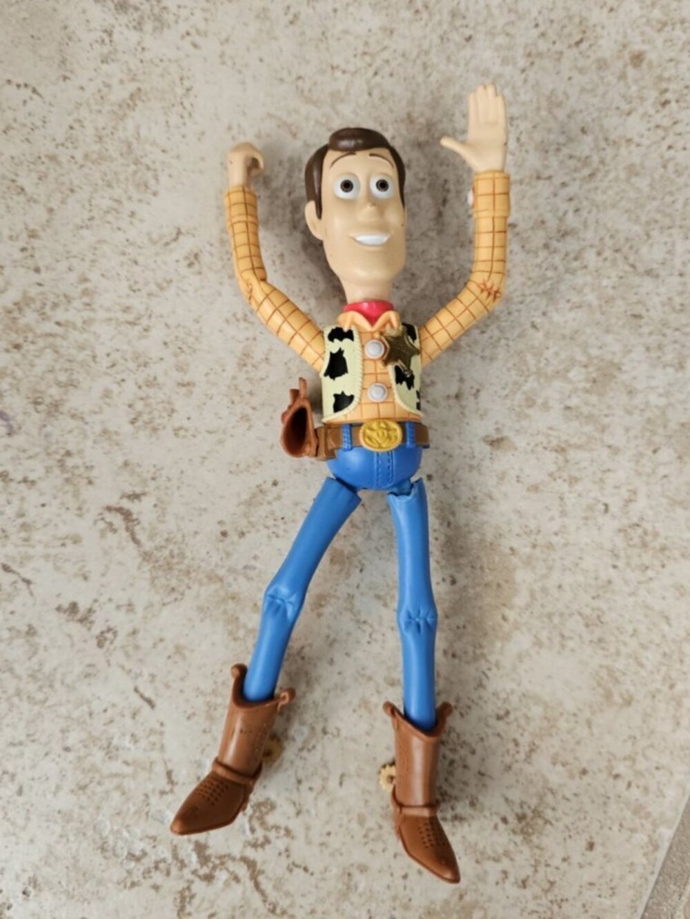 Disney Pixar Small Woody Action Figure 8" Y2K Iconic Drawing Gun Arm